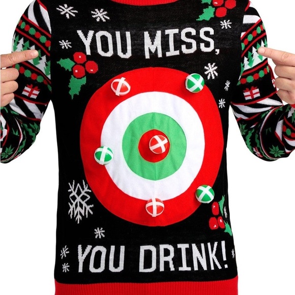 TIPSY ELVES‎ MEN'S DRINKING GAME UGLY
CHRISTMAS SWEATER HOLIDAY SIZE L PARTY TOP - Picture 10 of 10